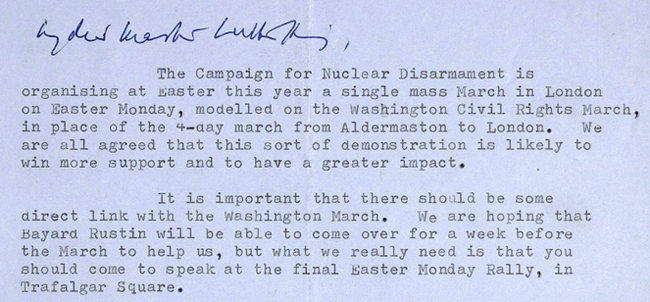 CND Letter to Dr. King and Bayard Rustin | Zinn Education Project