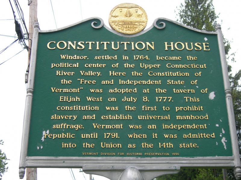 Vermont Abolish Slavery Plaque